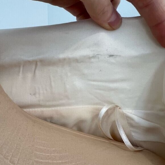 Zara Women’s XS Off White Draped Satin Wrap Blazer Dress Belted Long Sleeve Midi - Picture 11 of 15